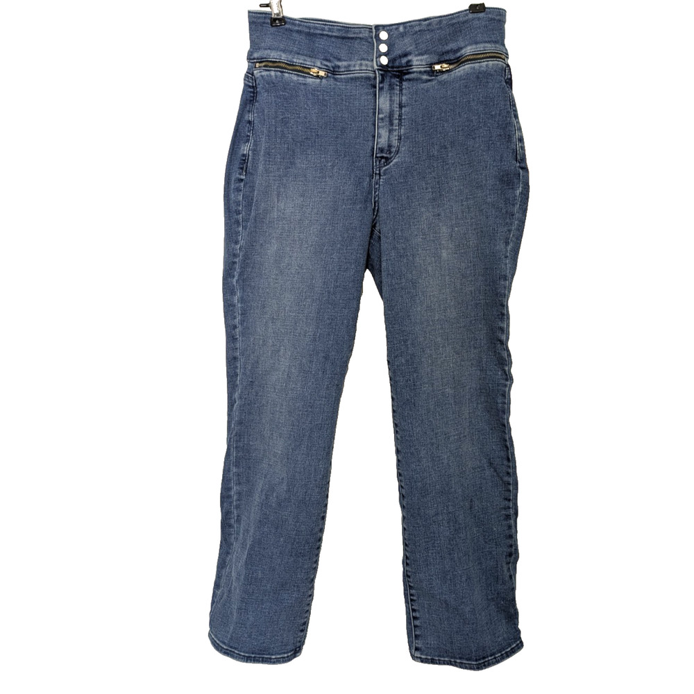 NYDJ Marilyn Straight Leg Jeans Women's Blue Size 6 Stretchy Denim Pants